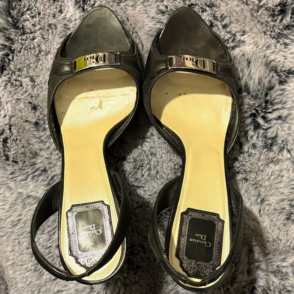 Dior Metallic Black Women's Heels
